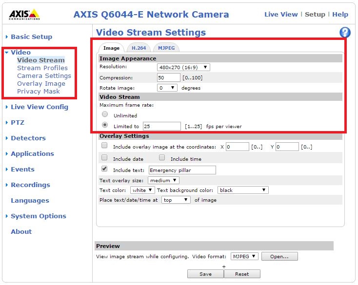 Axis hot sale camera rtsp